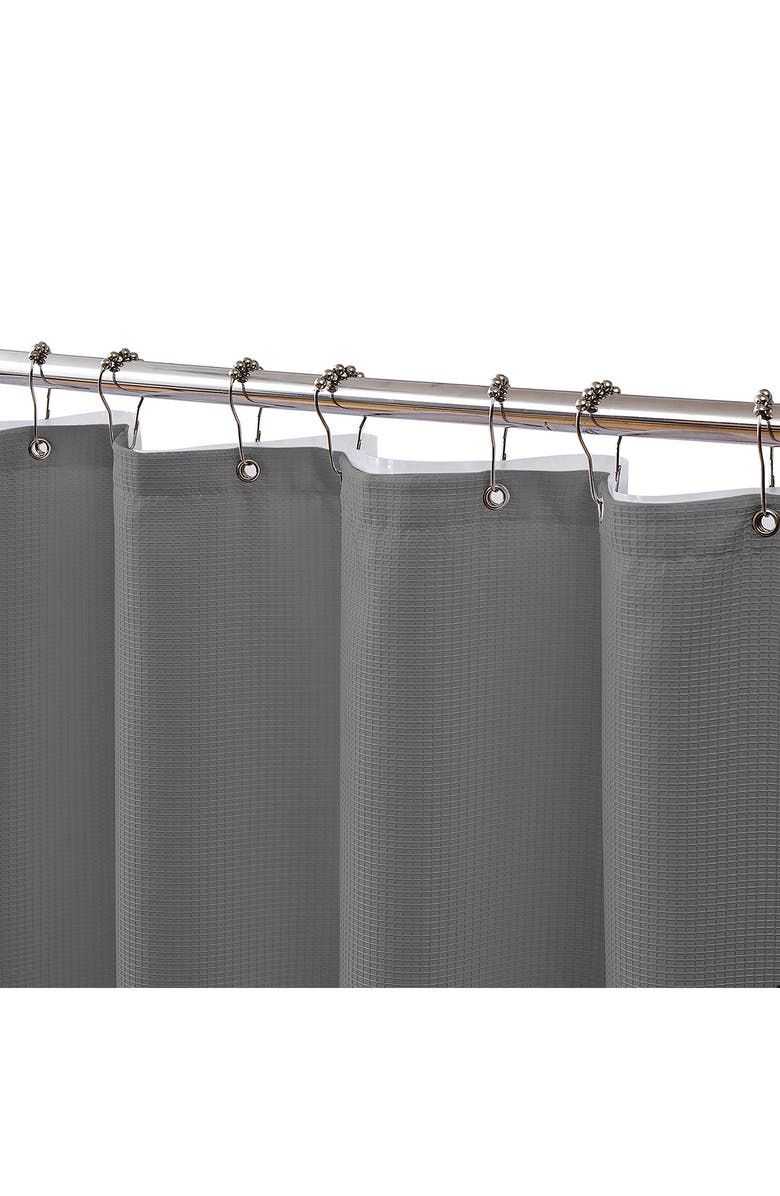 DAINTY HOME Textured Shower Curtain, Alternate, color, Silver