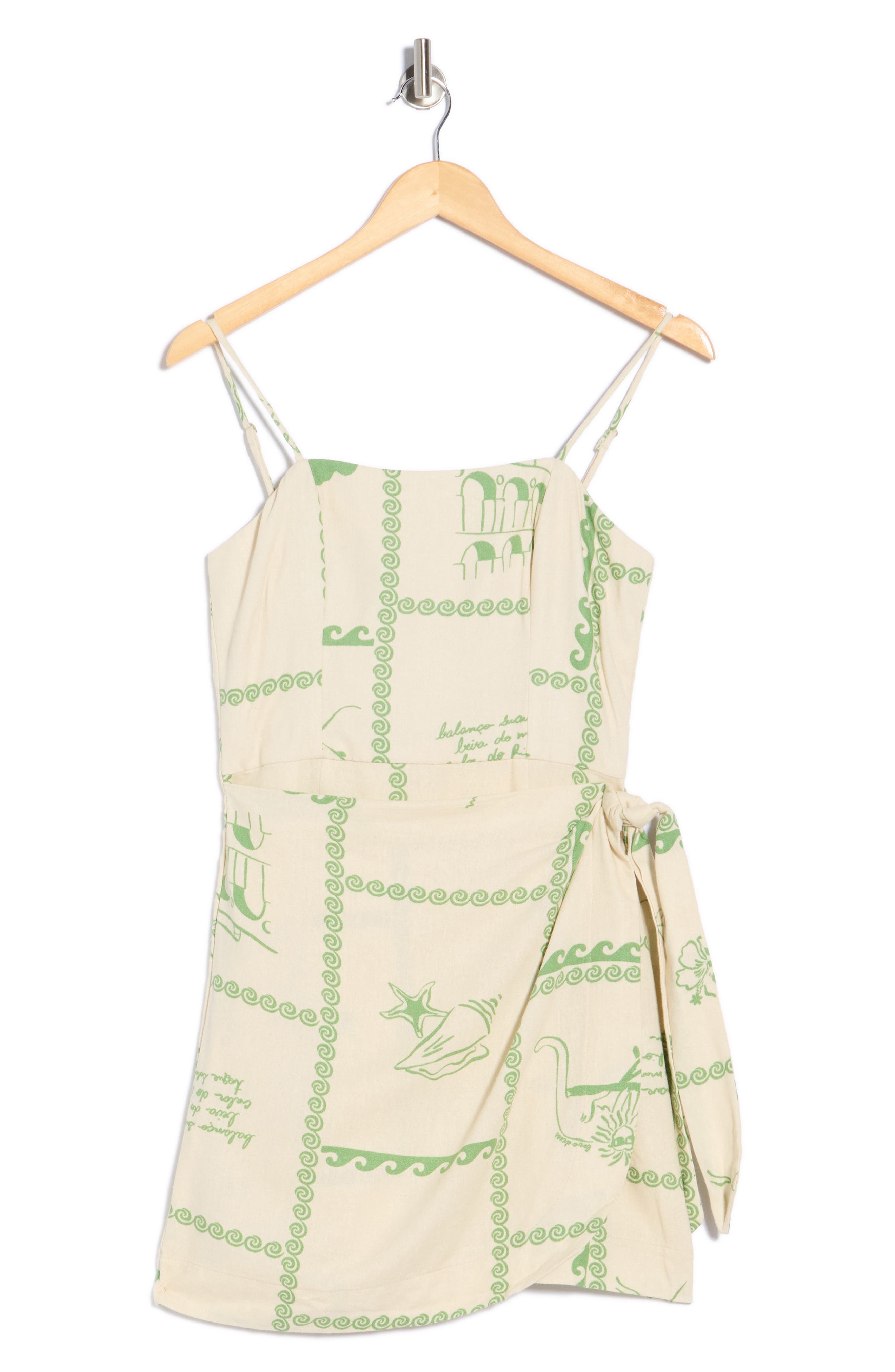 DRESS TO Square Neck Side Tie Minidress
