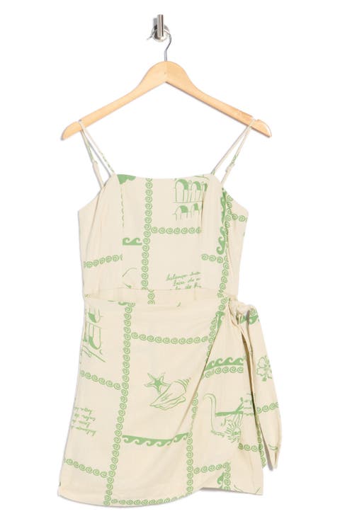 Square Neck Side Tie Minidress