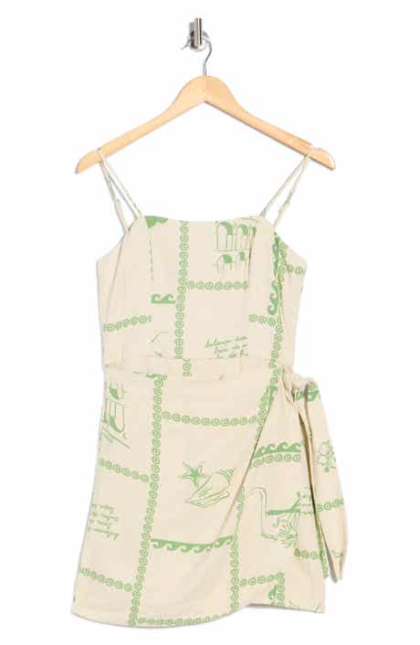 DRESS TO Square Neck Side Tie Minidress