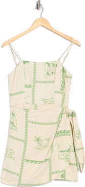 DRESS TO Square Neck Side Tie Minidress