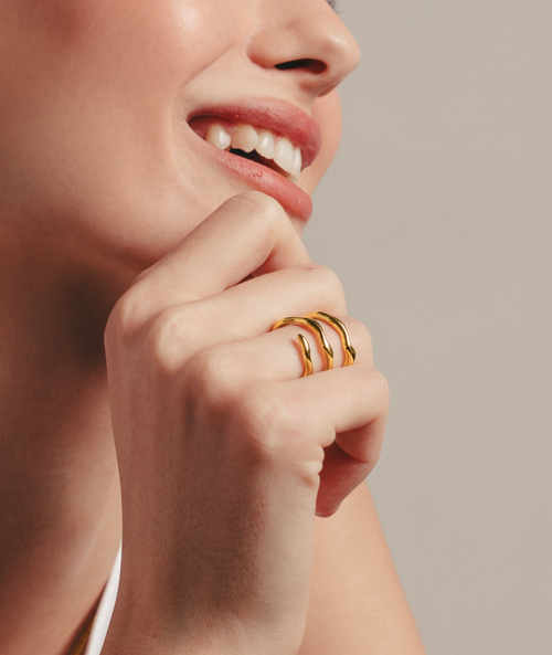 Hey Harper Dazzling 3 Ring In Gold