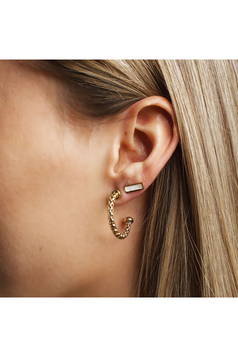 Gold Box Chain Hoop Earrings, Alternate, color, Yellow Gold