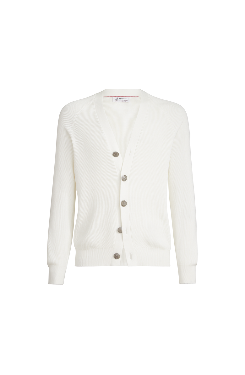Brunello Cucinelli English Rib knit cardigan, Main, color, Panama