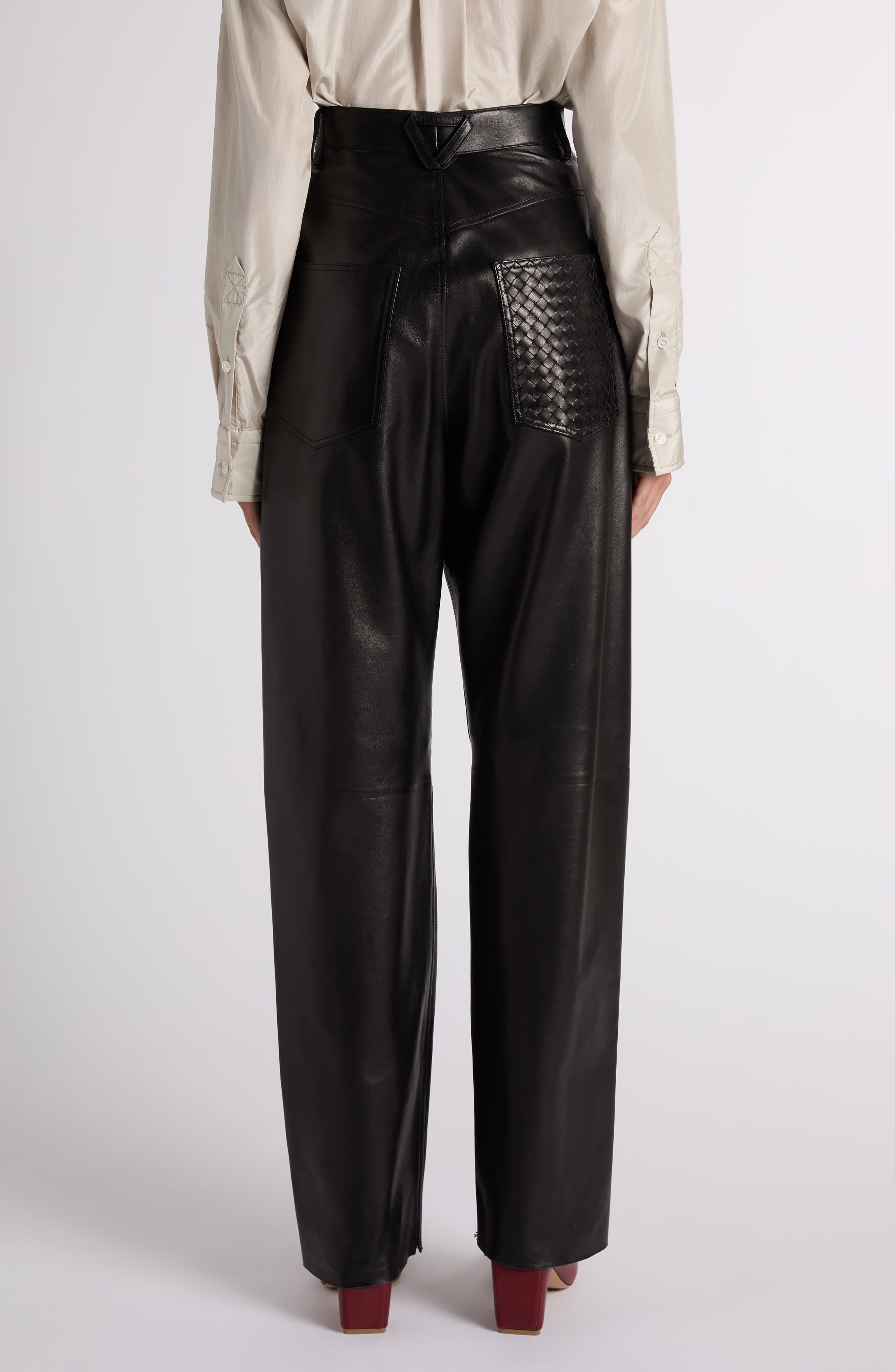 Straight Leg Leather Trousers - image 2