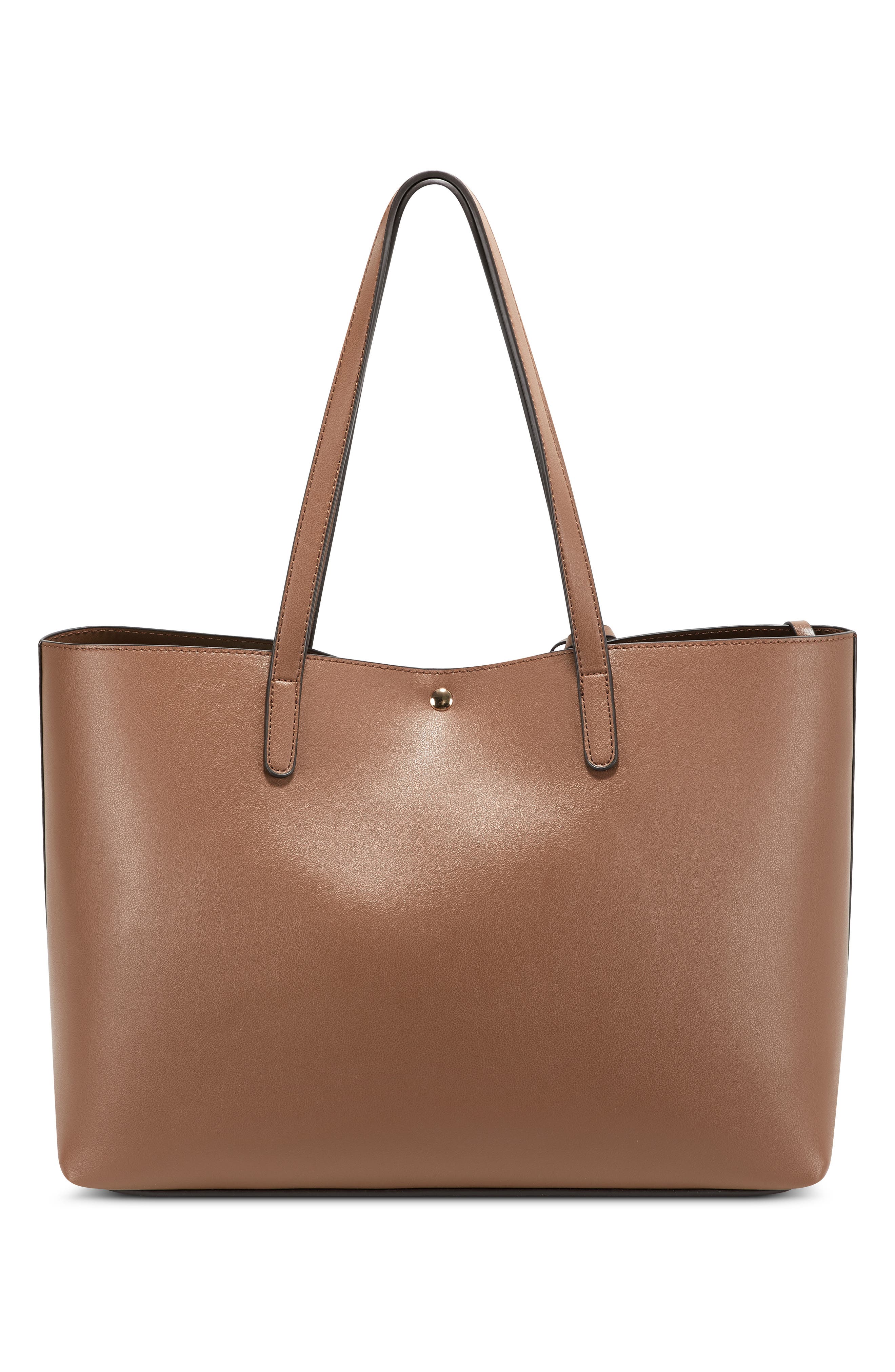 Zeda Faux Leather Tote, Alternate, color, COGNAC