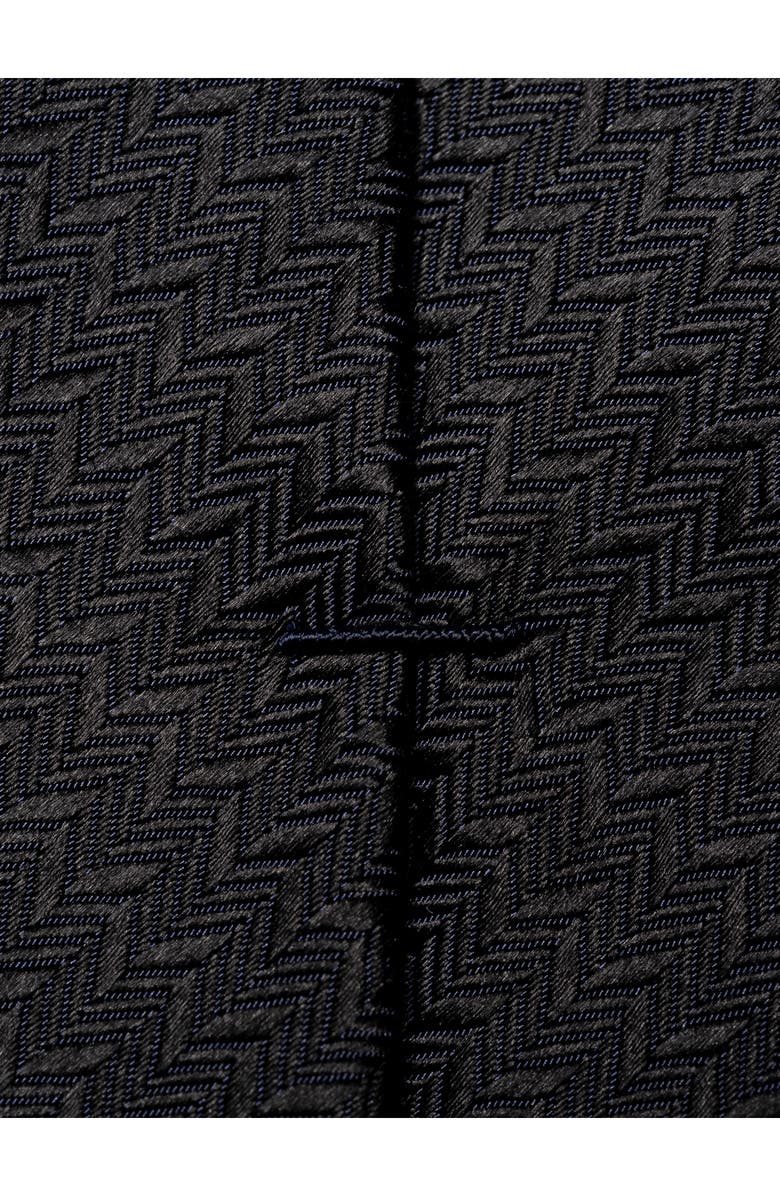 Eton Navy Herringbone Silk Tie, Alternate, color, 
