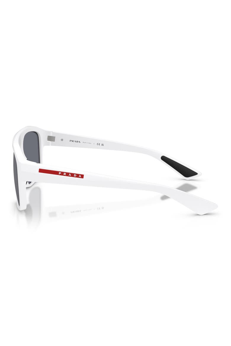 59mm Shield Sunglasses, Alternate, color, MATTE WHITE / BLUE SILVER