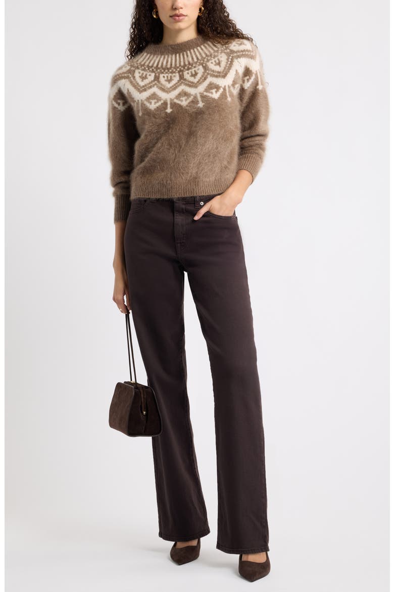 High Waist Straight Leg Jeans, Alternate, color, BROWN COFFEE
