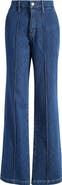 Good American Pintuck High Waist Wide Leg Trouser Jeans