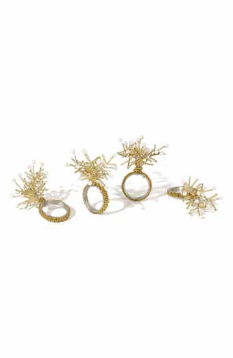 Golden Nova Set of 4 Starburst Napkin Rings
