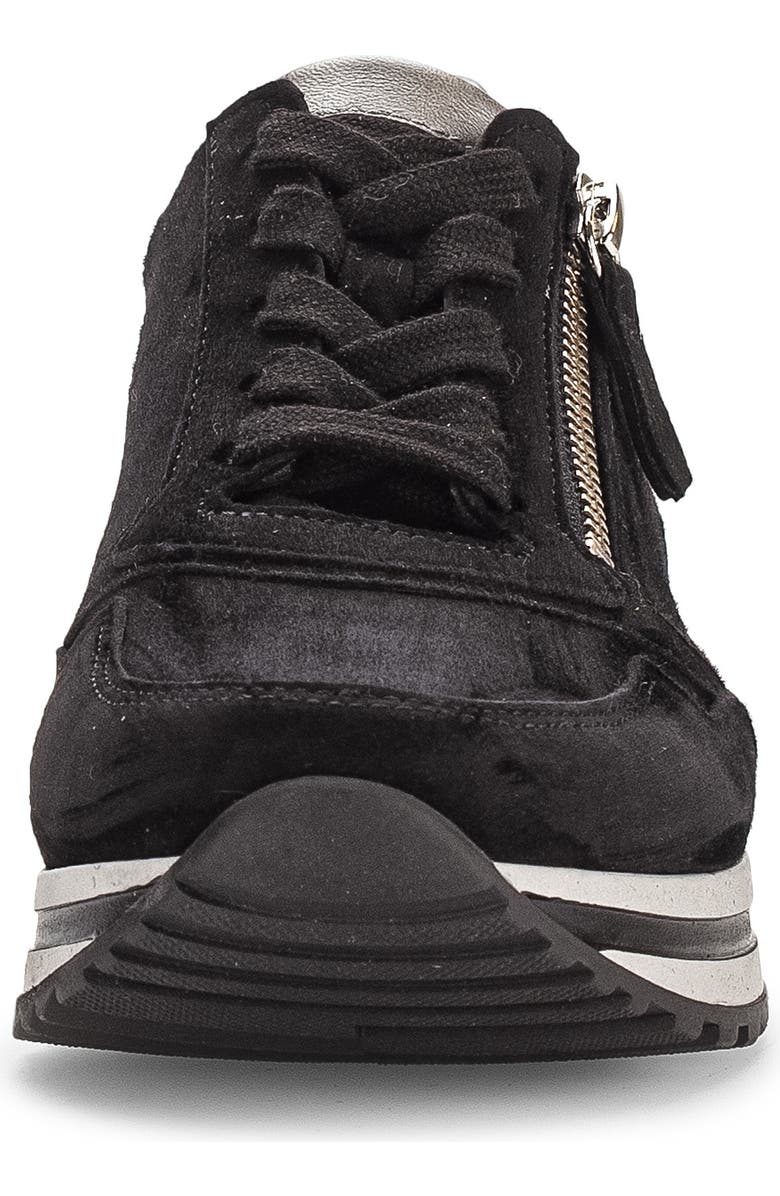 Gabor Zip Sneaker, Alternate, color, Black