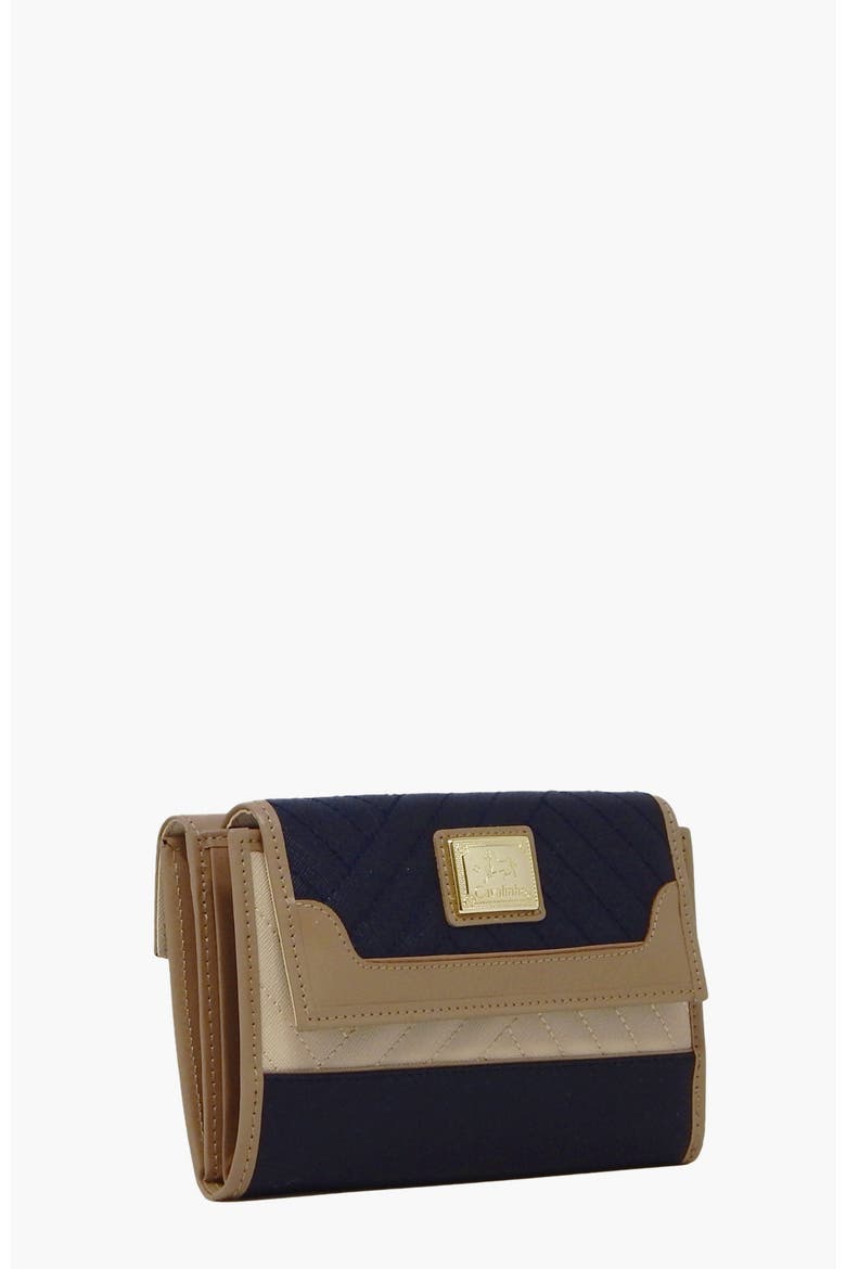 Charming Wallet 221, Alternate, color, Navy / Beige