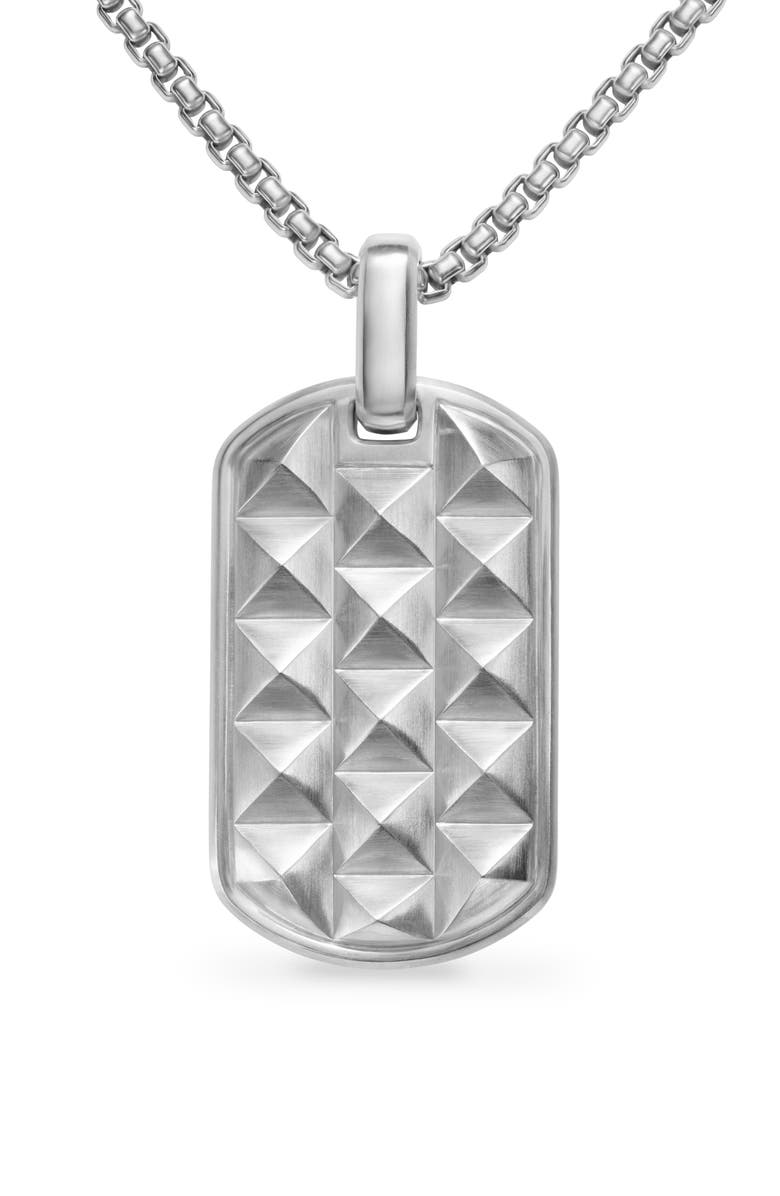 David Yurman Pyramid Tag in Sterling Silver, 35mm, Main, color, Sterling Silver