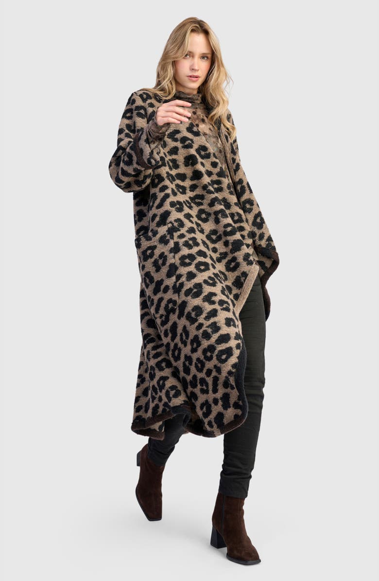 Alembika Sable Cozy Draped Coat, Alternate, color, Leopard