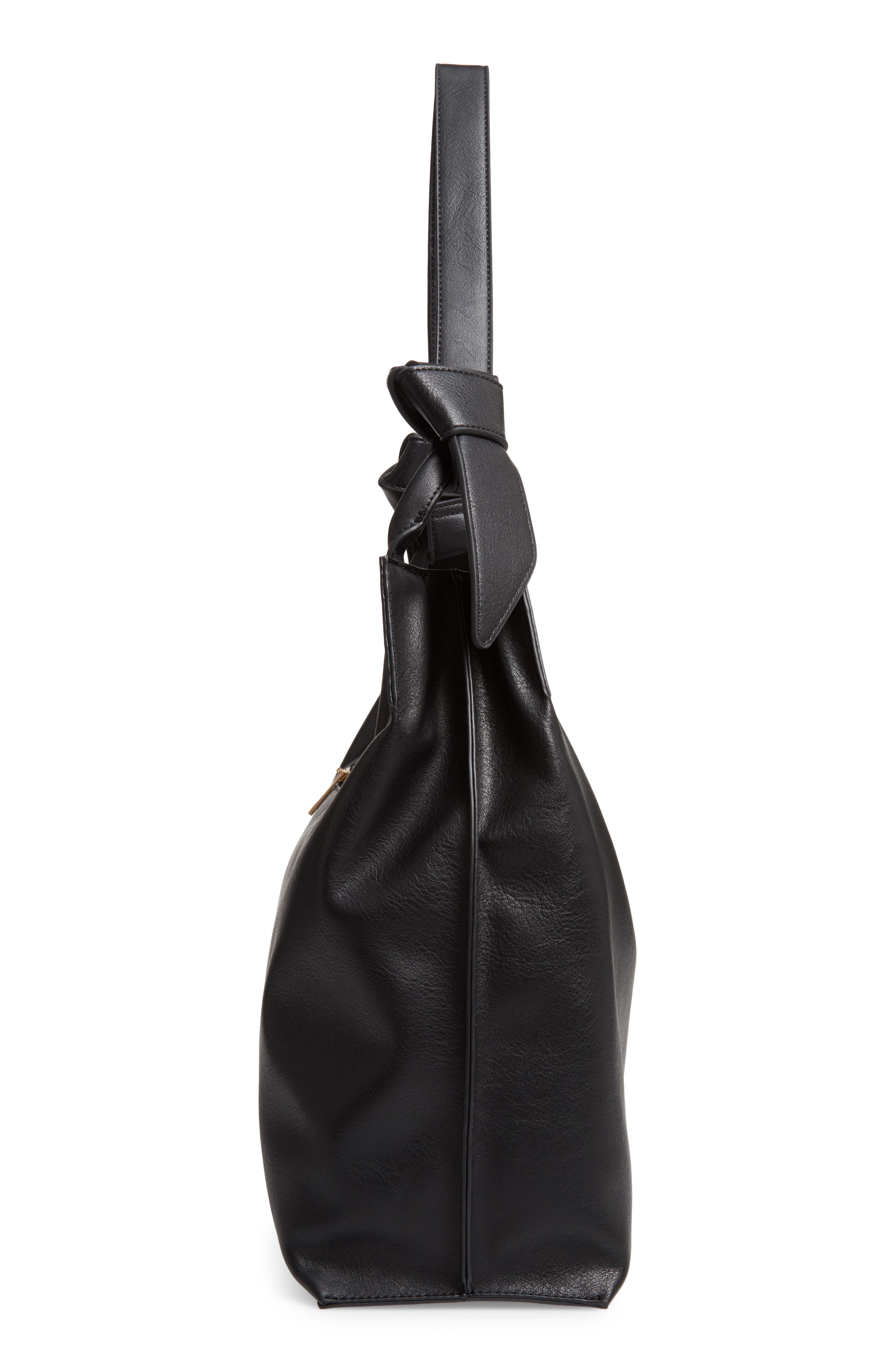Josah Faux Leather Shoulder Bag, Alternate, color, BLACK