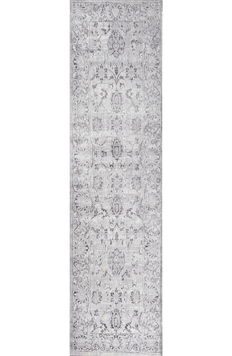 JONATHAN Y Lotus Modern Persian Floral Area Rug, Main, color, Gray