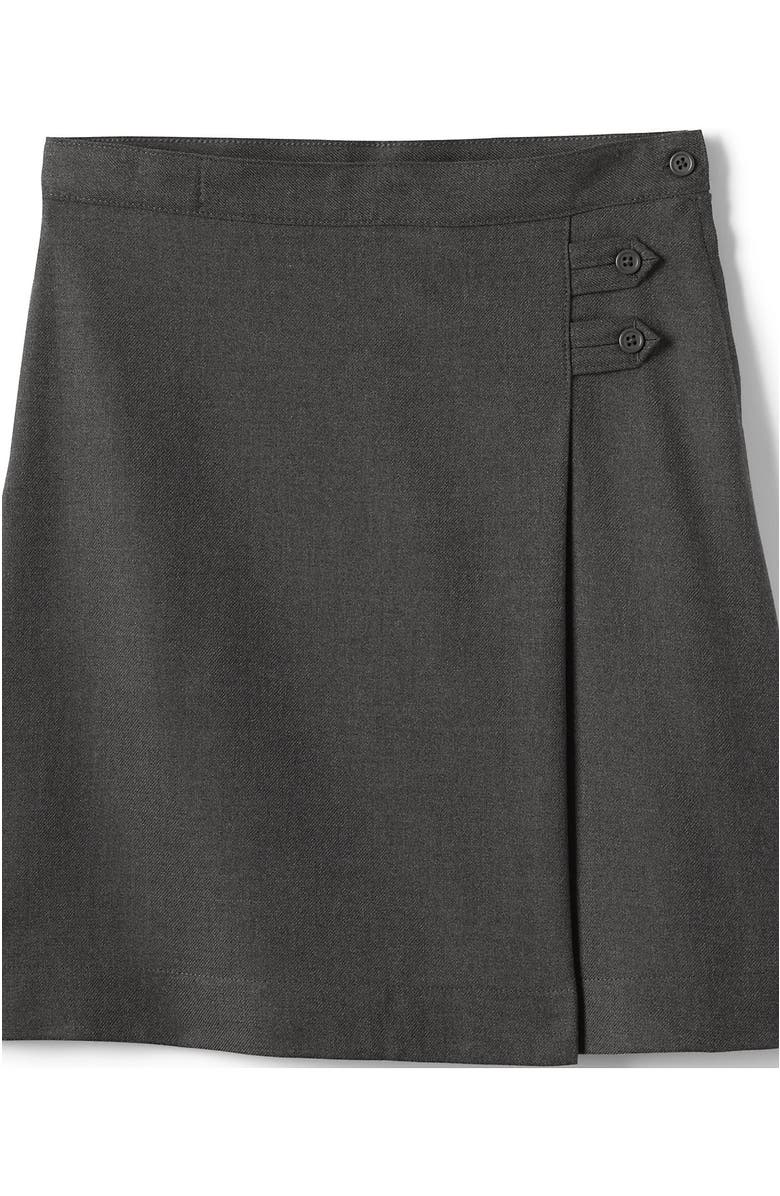 Lands' End School Uniform Girls Solid A-line Skirt Below the Knee, Alternate, color, Gray