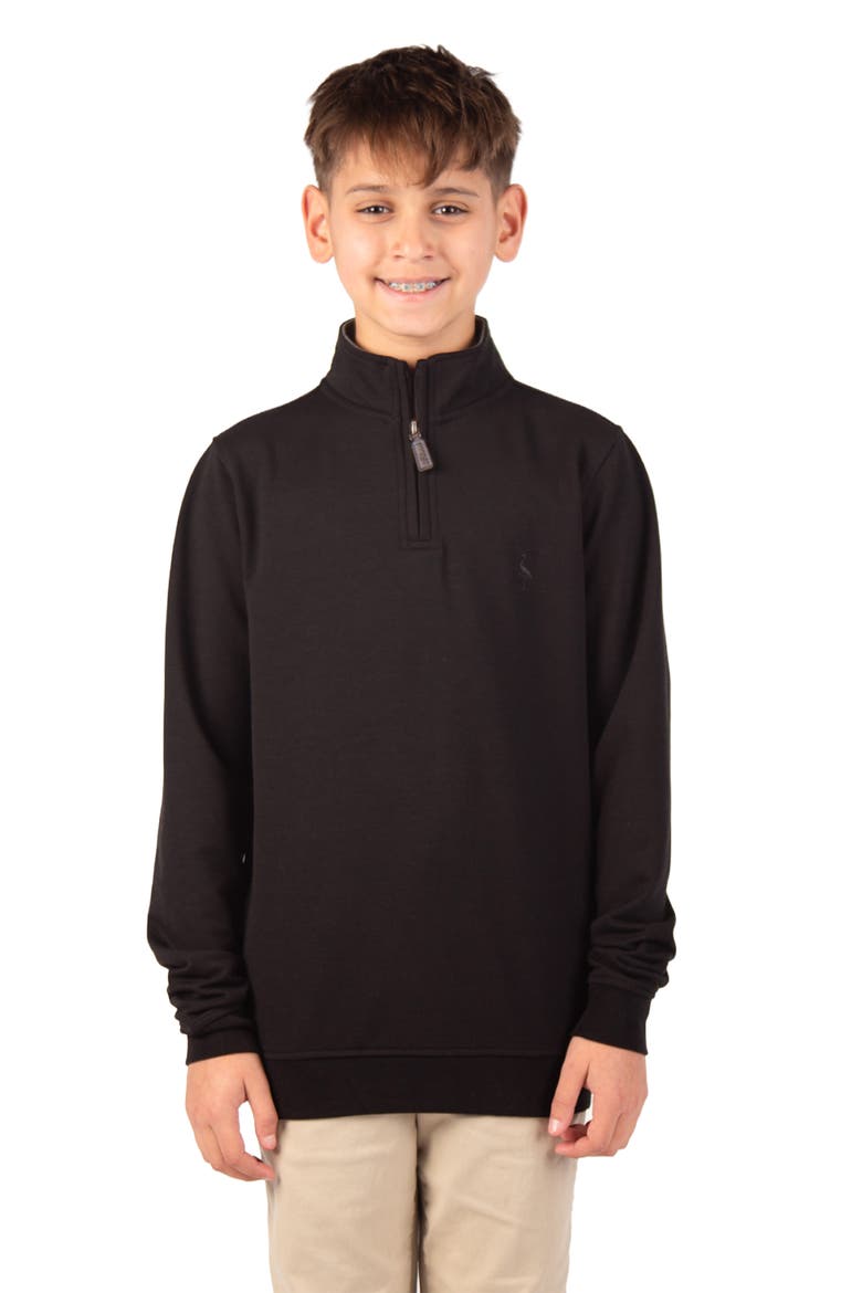 Kids' Fleece Quarter-Zip Pullover, Main, color, BLACK