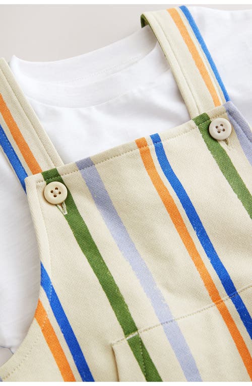 Next Striped Jersey Dungaree Set In Neutral