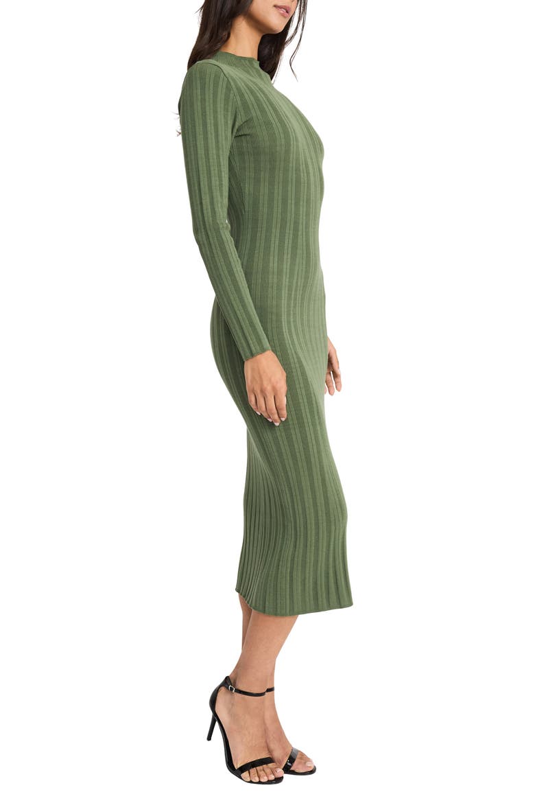 Long Sleeve Mock Neck Dress, Alternate, color, OLIVE GREEN
