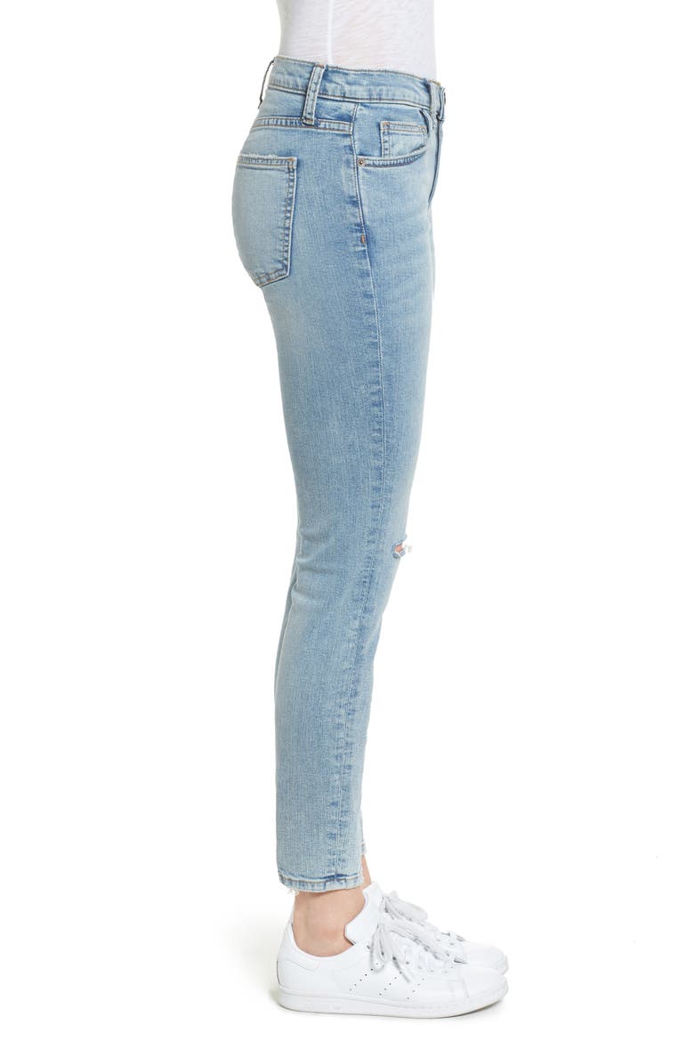 The Stiletto High Waist Ankle Skinny Jeans, Alternate, color, SEVILLE KNEE SLIT DESTROYED