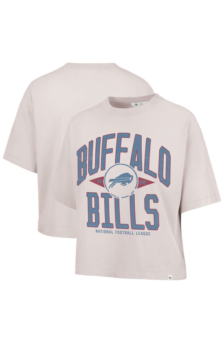 '47 Women's '47 Natural Buffalo Bills Cropped Windthrow Ravine T-Shirt, Alternate, color, 