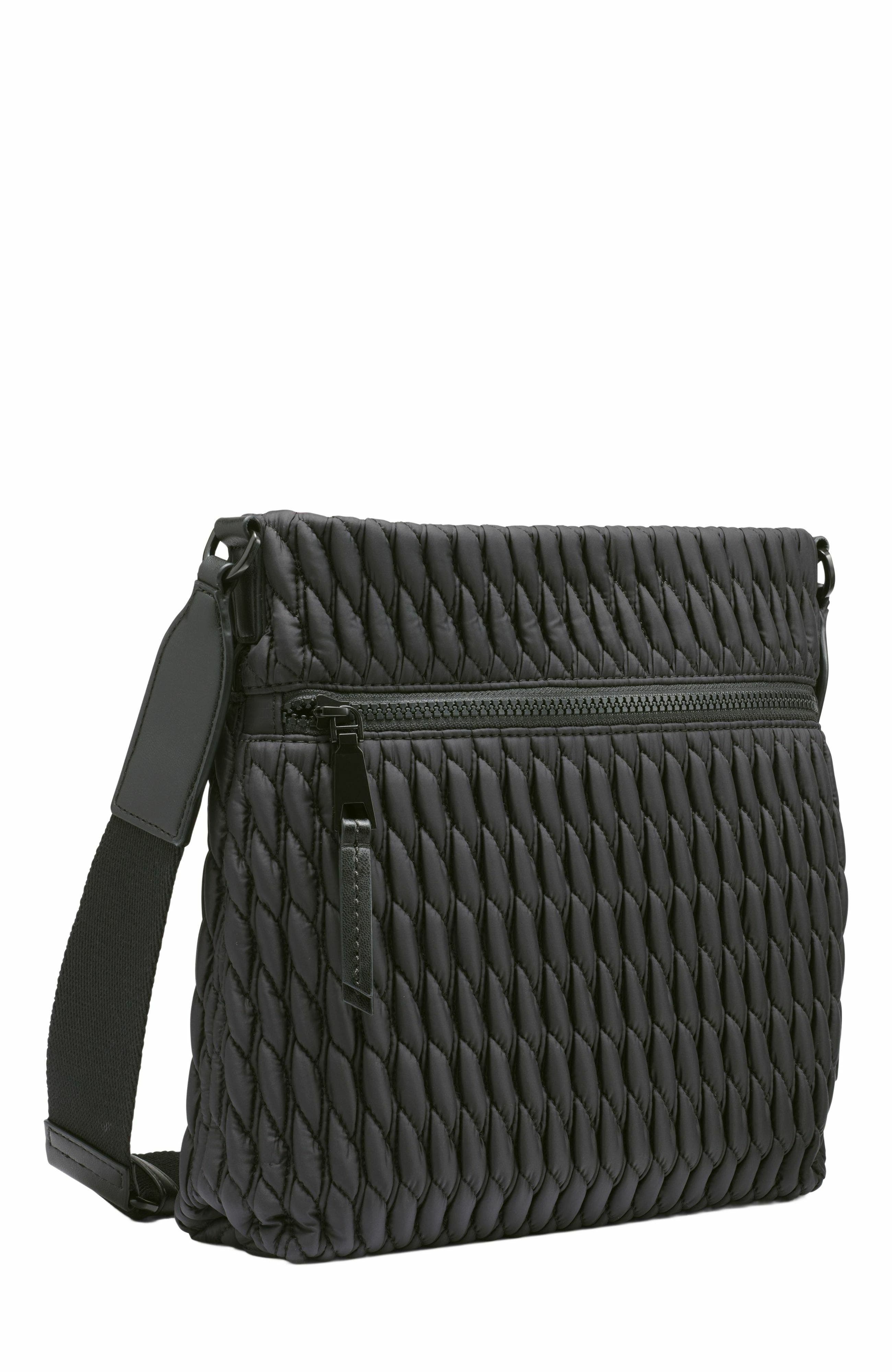 DKNY Mack Nylon Crossbody Bag, Alternate, color, Black/Black