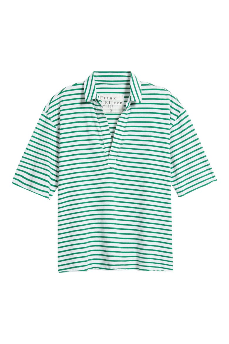 Patty Short Sleeve Henley, Alternate, color, GREEN AND WHITE STRIPE
