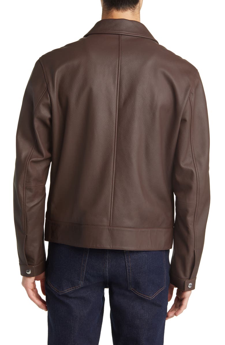 BOSS Mapson Lambskin Leather Jacket, Alternate, color, 