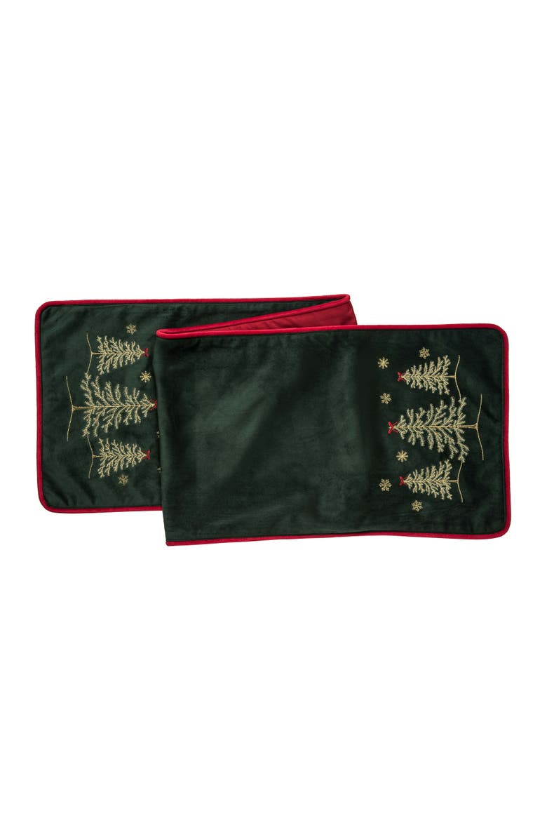 C&F Home Christmas Tree Forest Table Runner 14" x 72", Main, color, Green