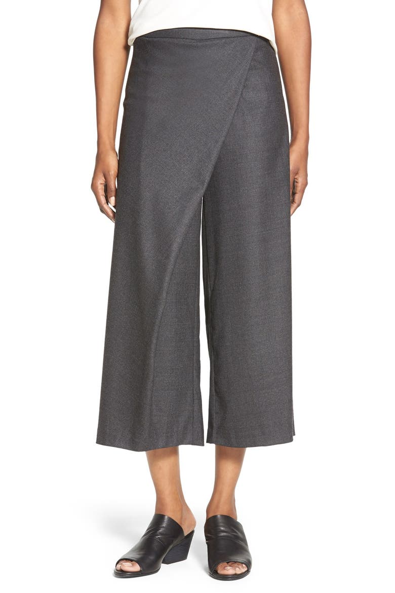 Wool Twill Sarong Pants, Main, color, CHARCOAL