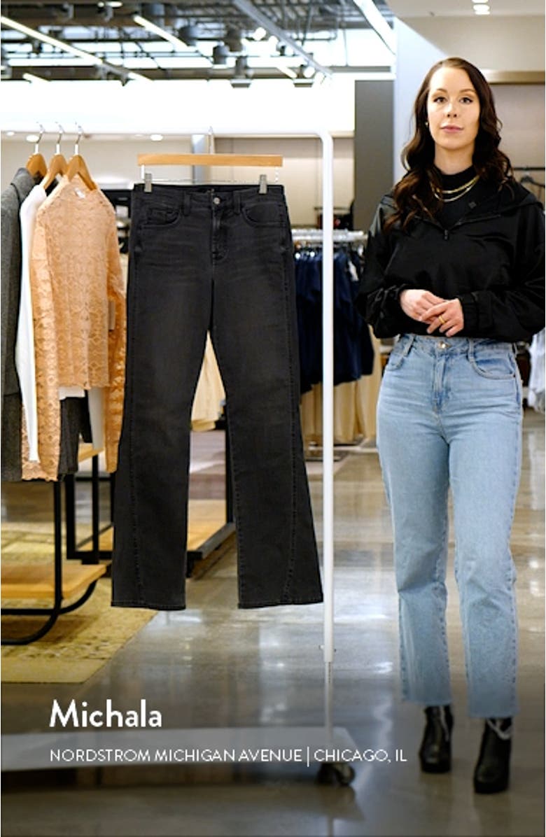 Twist Seam High Waist Slim Bootcut Jeans, sales video thumbnail