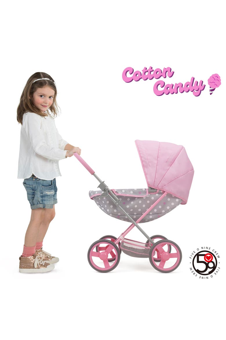 Cotton Candy Pink Doll Deluxe Pram, 18'', Alternate, color, Multicolored