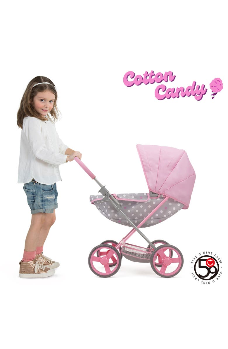 509 Crew Cotton Candy Pink Doll Deluxe Pram, 18'', Alternate, color, Multicolored