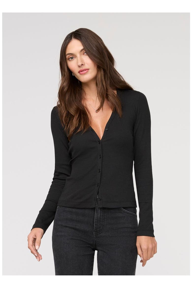 Ribbed Pima Fitted Button Down, Main, color, Black