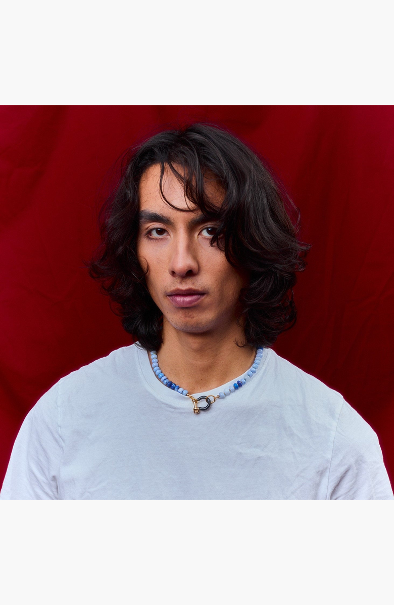 SHOP SPICY DAN Lucky Gender Inclusive Blue Opal Necklace, Alternate, color, Blue