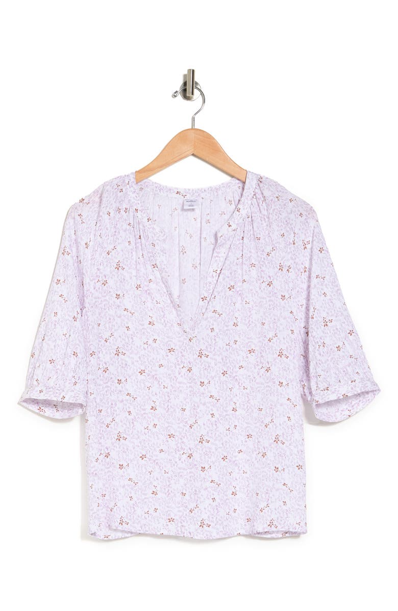 Melrose and Market Short Sleeve Popover Top, Alternate, color, 