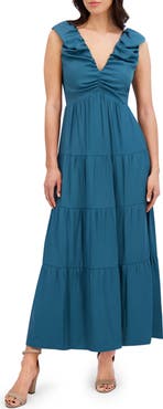 Siena Ruched Fit & Flare Maxi Sundress