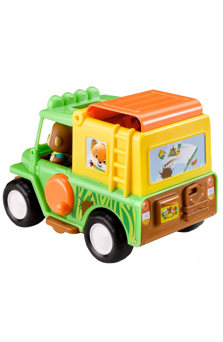 Timber Tots Safari Jeep 4X4 Vehicle, Monkey Figure, Alternate, color, Multicolored