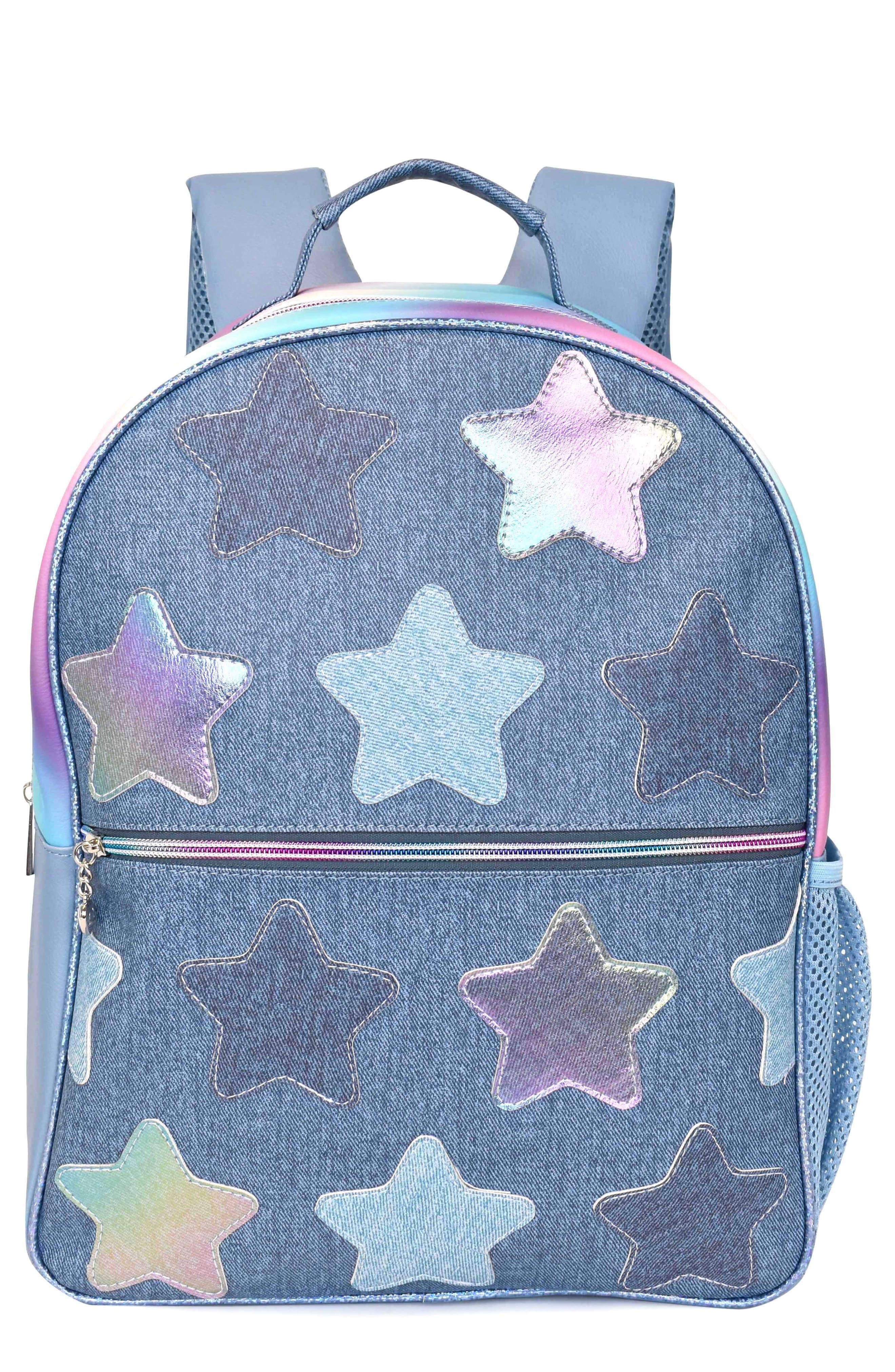 OMG Accessories Kids' Star Denim Backpack & Stuff Pouch Set, Alternate, color, 