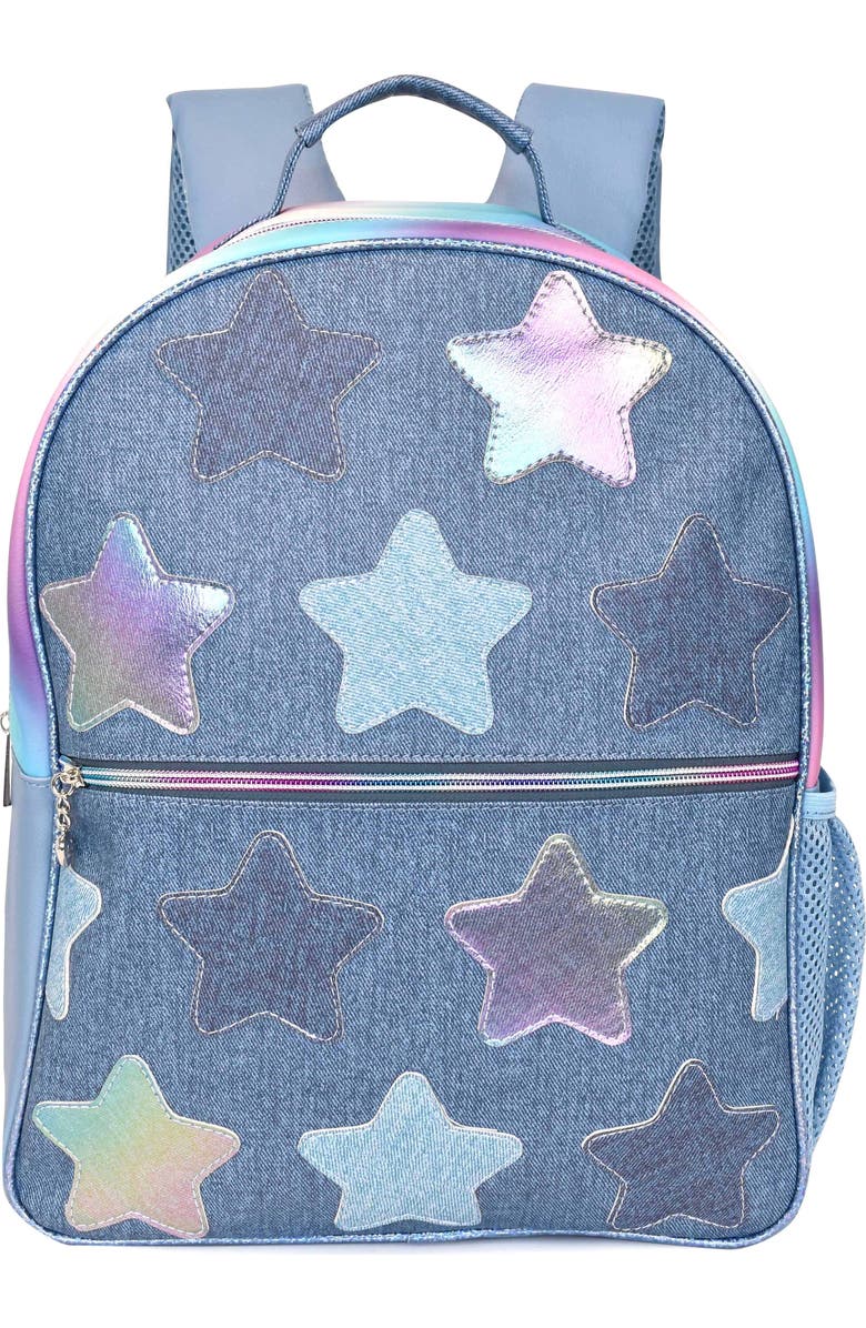 OMG Accessories Kids' Star Denim Backpack & Stuff Pouch Set, Alternate, color,