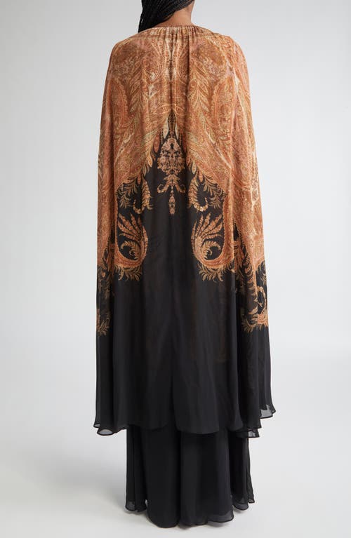 Zimmermann Womens Black Paisley Hypnotic Caped Woven Maxi Dress Xs In Brown