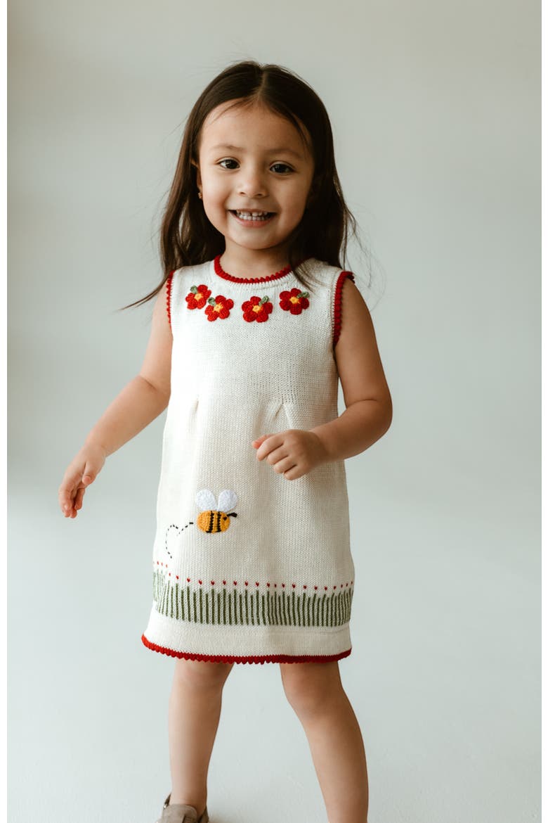 Bumblebee Garden Dress, Alternate, color, Ivory
