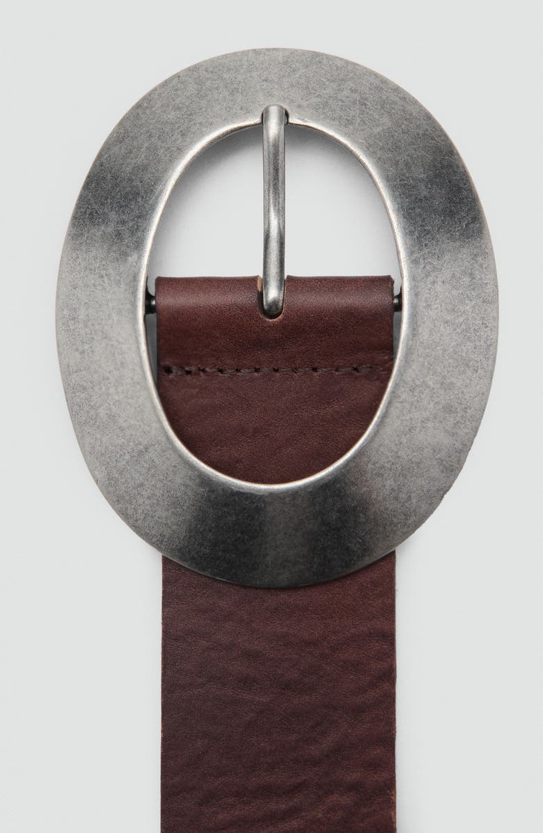 MANGO Leather Belt, Alternate, color, 