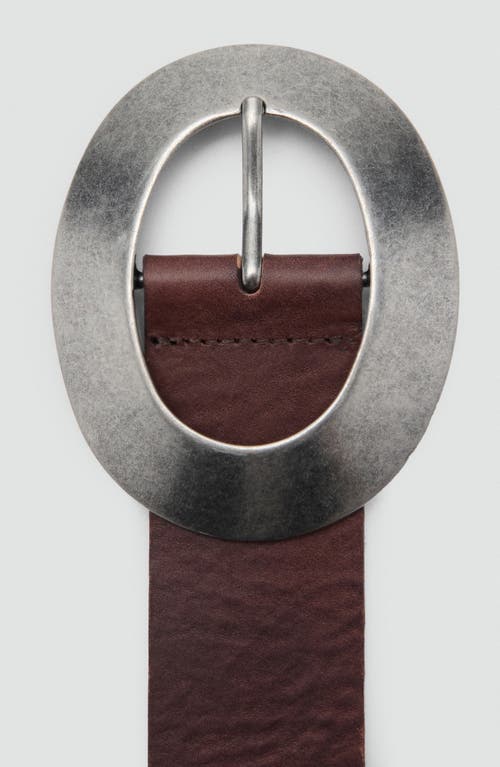 Mango Leather Belt In Brown