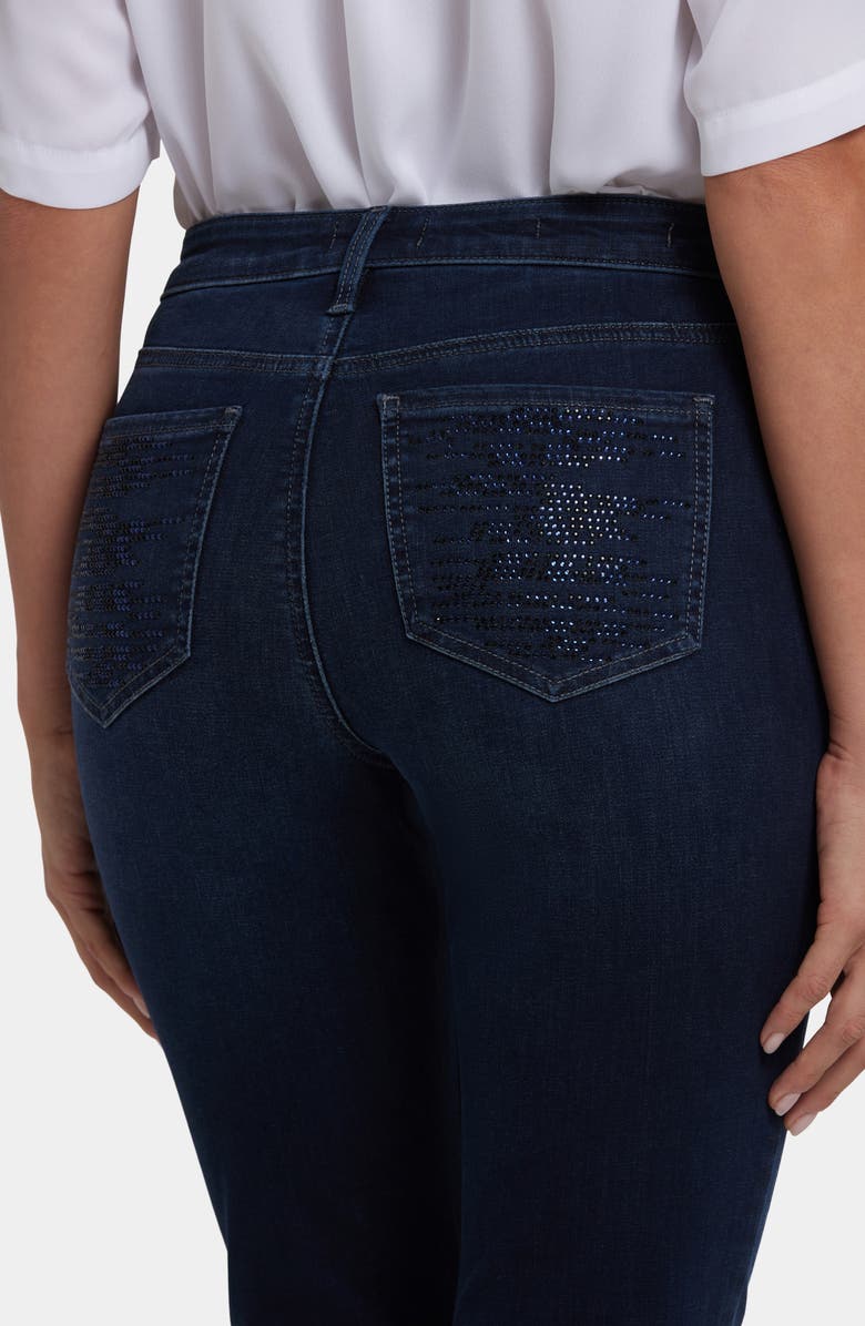 NYDJ Sheri Rhinestone Skinny Jeans, Alternate, color, Blacken Blue