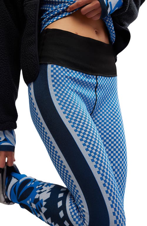 Free People Myoko Jacquard Leggings In Blue