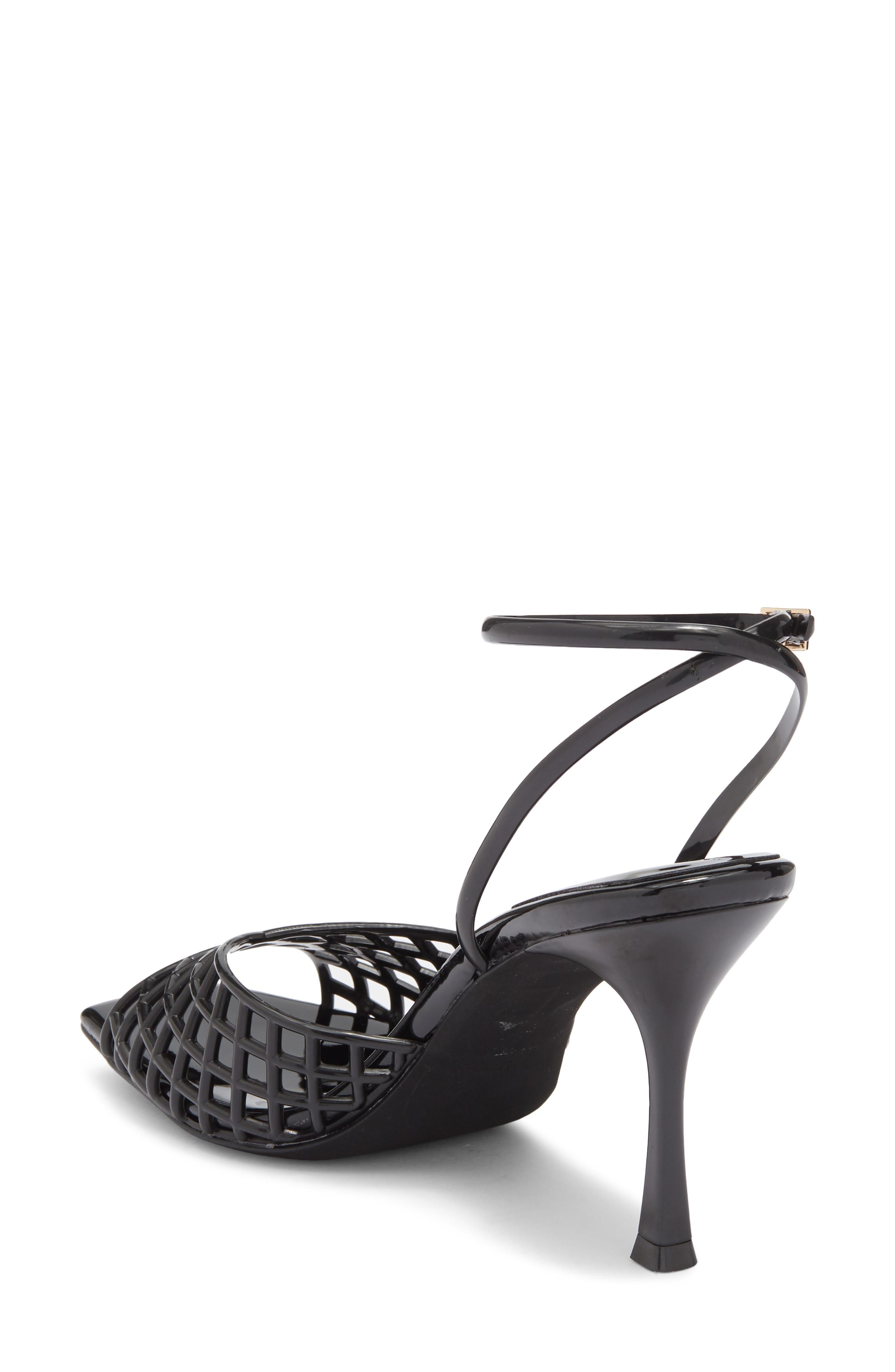 Jeffrey Campbell Lattix Ankle Strap Jelly Sandal, Alternate, color, Black