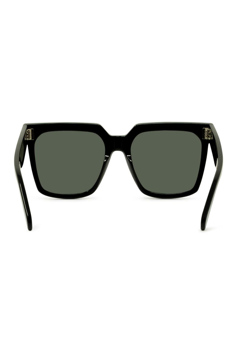 Bold 3 Dots 55mm Polarized Square Sunglasses, Alternate, color, SHINY BLACK/ SMOKE